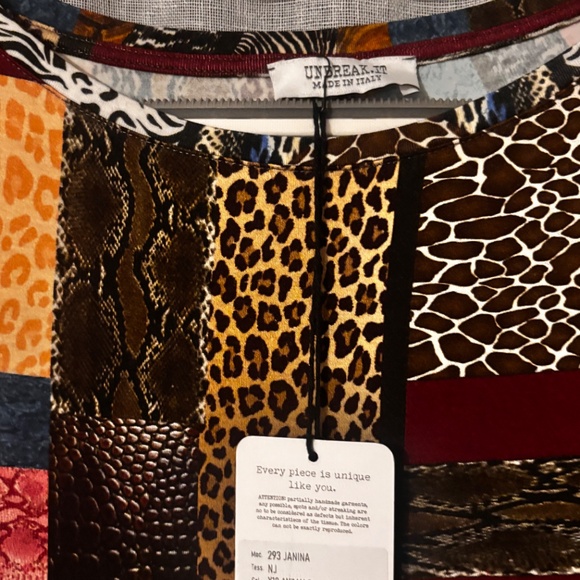 Unbreak. IT Made in Italy Janina Animal Print Maxi Dress Sz X-Large NWT - Picture 5 of 11